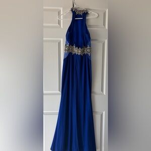 Aspeed Royal Blue Dress with Sparkling Embellishments
